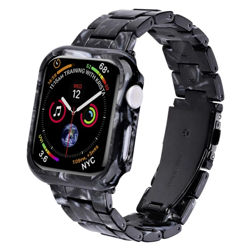 Apple Watch SE 2022 (44mm) / SE / 6 / 5 / 4 resin style strap with cover - Rainbow
