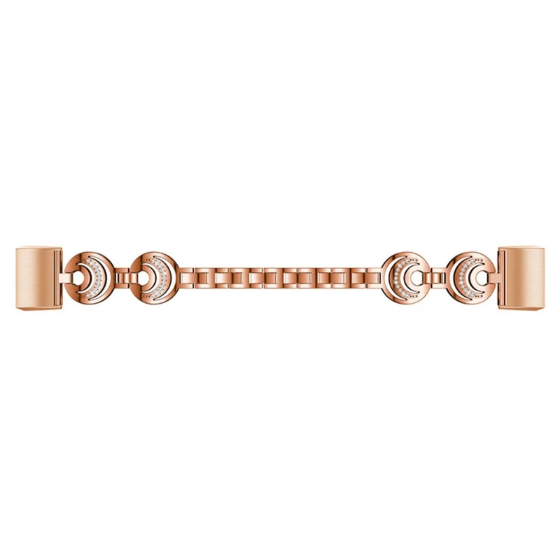 Fitbit Charge 4 / 3 rhinestone décor moon design metal strap