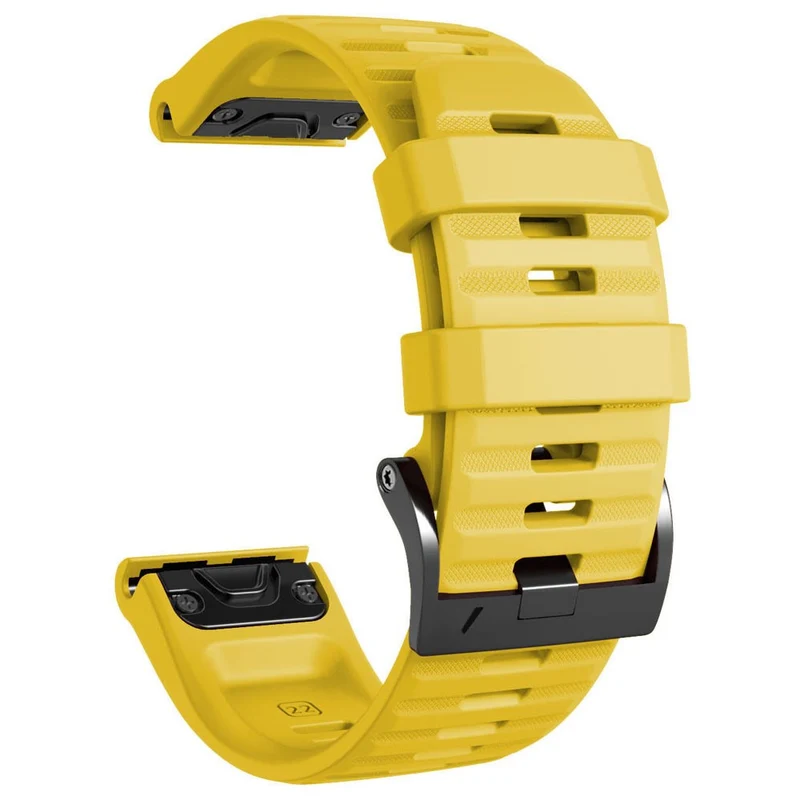 26mm simple stripe silicone strap with black buckle for Garmin watch