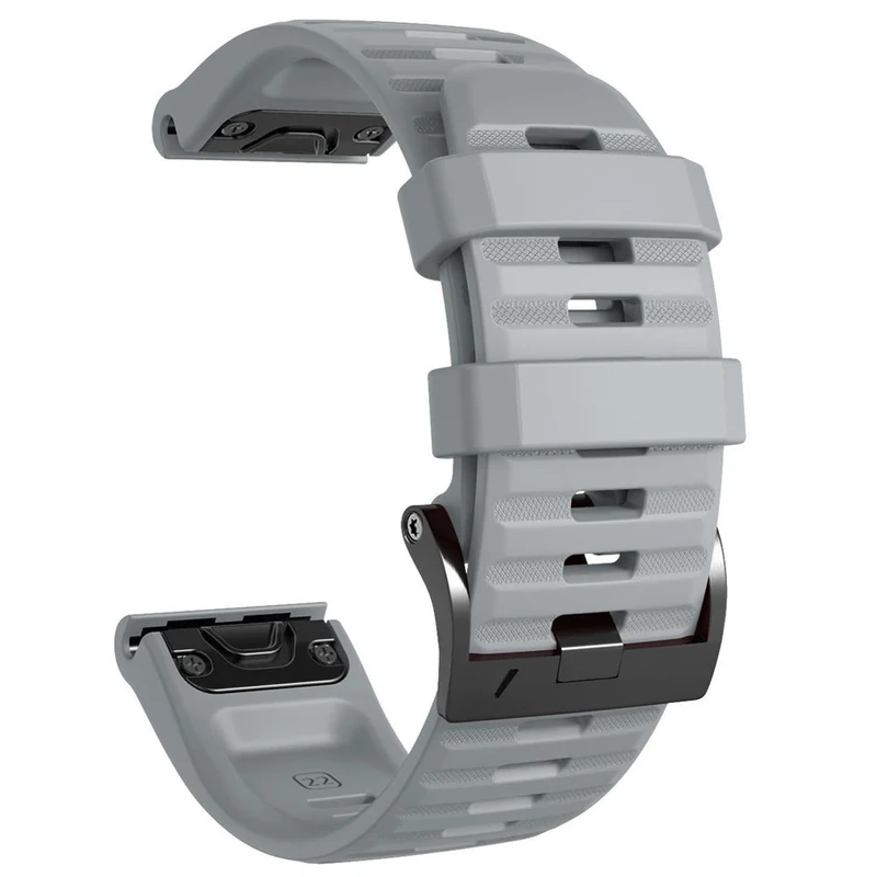 26mm simple stripe silicone strap with black buckle for Garmin watch