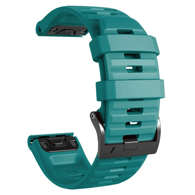 26mm simple stripe silicone strap with black buckle for Garmin watch