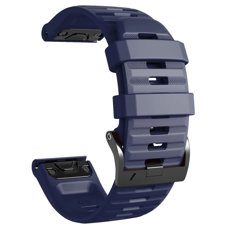 26mm simple stripe silicone strap with black buckle for Garmin watch