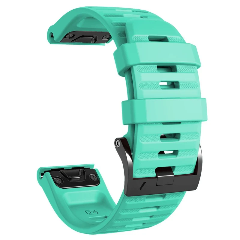 26mm simple stripe silicone strap with black buckle for Garmin watch
