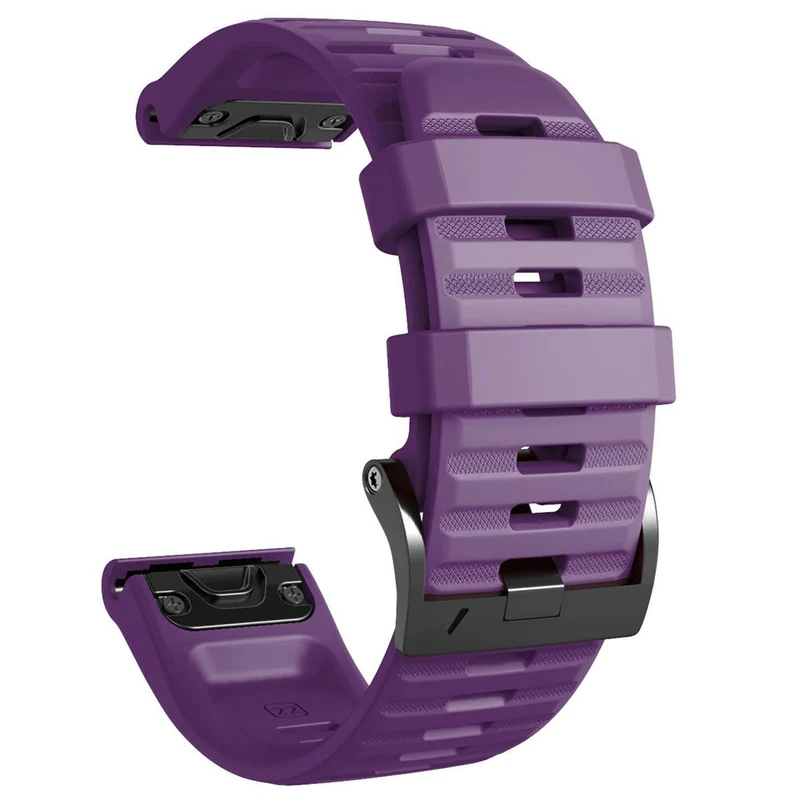 26mm simple stripe silicone strap with black buckle for Garmin watch