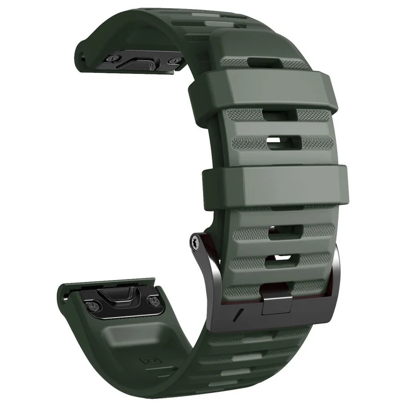 26mm simple stripe silicone strap with black buckle for Garmin watch