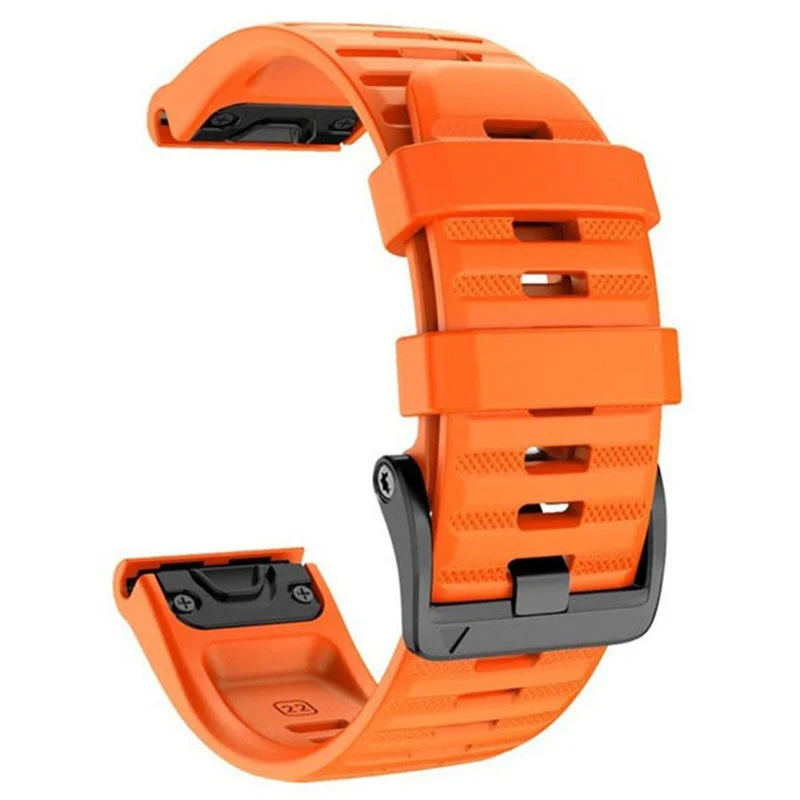 26mm simple stripe silicone strap with black buckle for Garmin watch