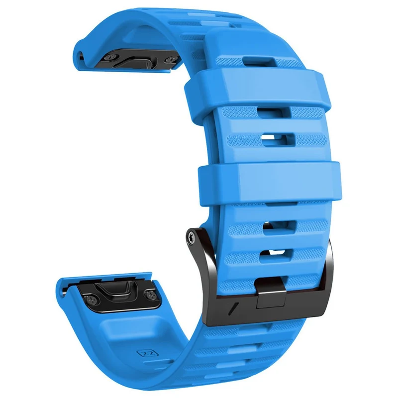 26mm simple stripe silicone strap with black buckle for Garmin watch