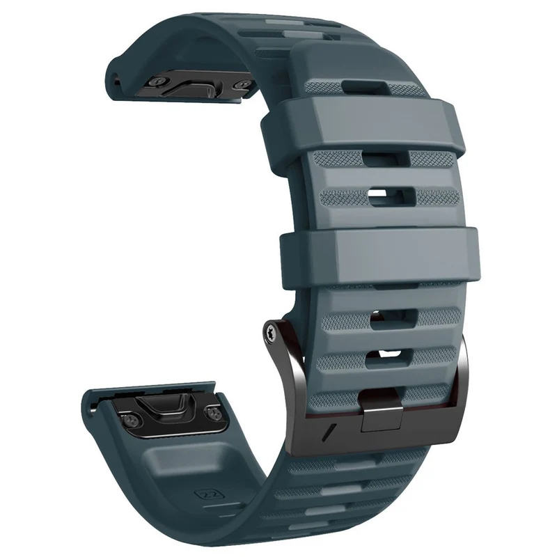 26mm simple stripe silicone strap with black buckle for Garmin watch
