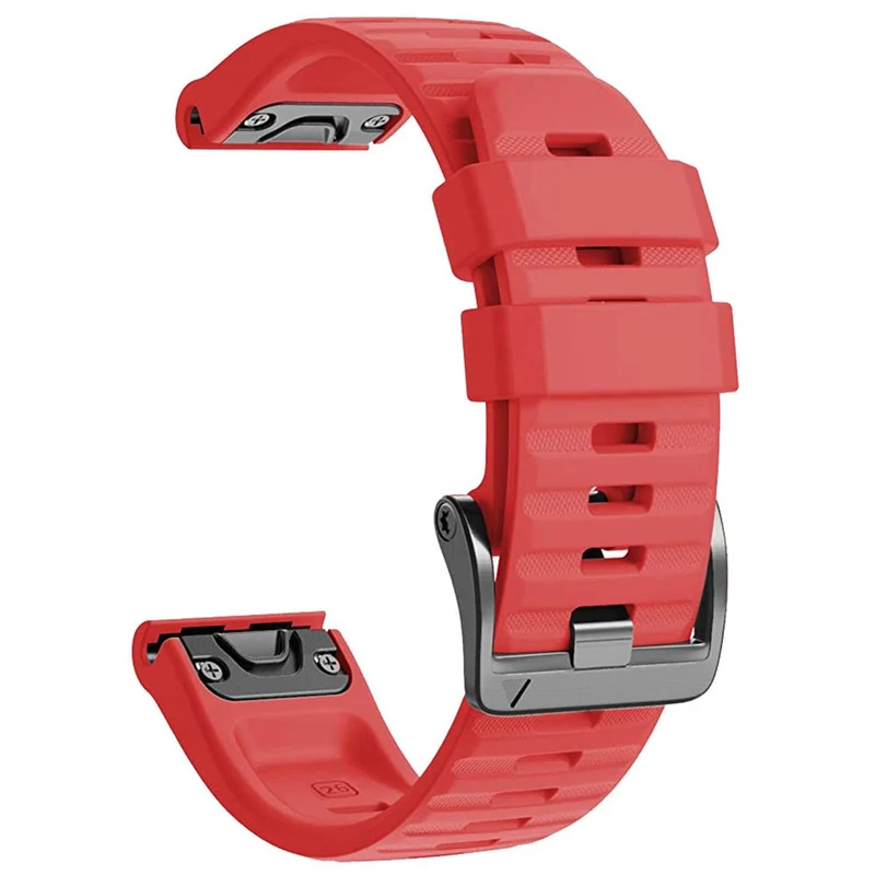 26mm simple stripe silicone strap with black buckle for Garmin watch
