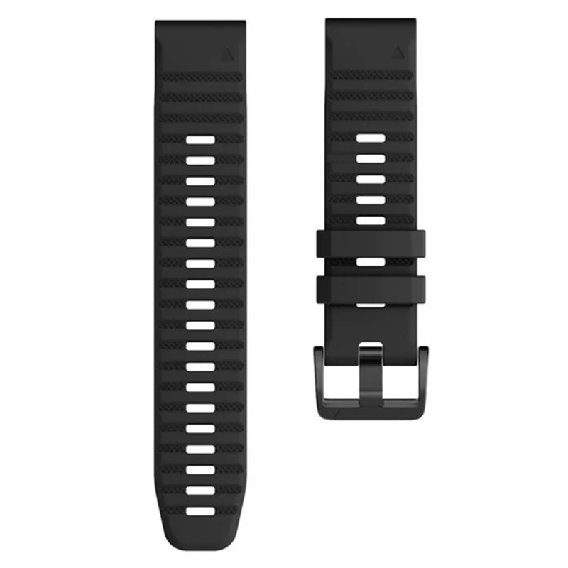 26mm simple stripe silicone strap with black buckle for Garmin watch