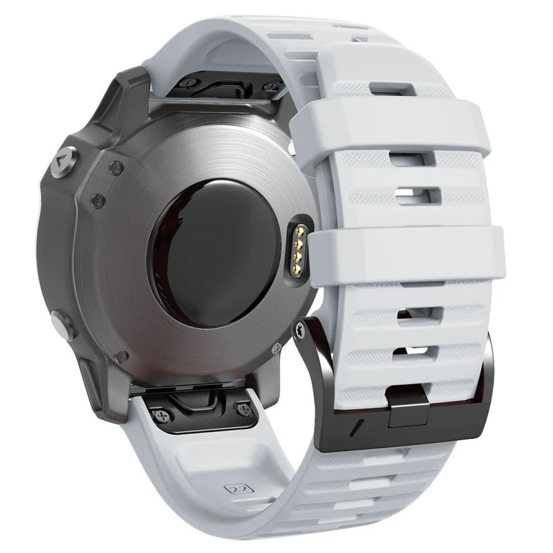 26mm simple stripe silicone strap with black buckle for Garmin watch