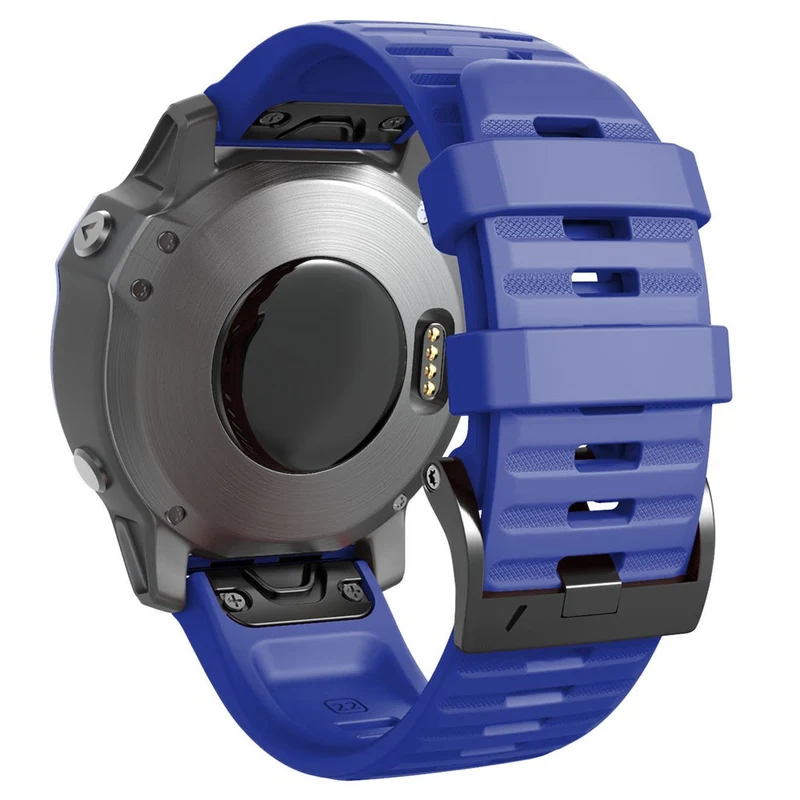 26mm simple stripe silicone strap with black buckle for Garmin watch