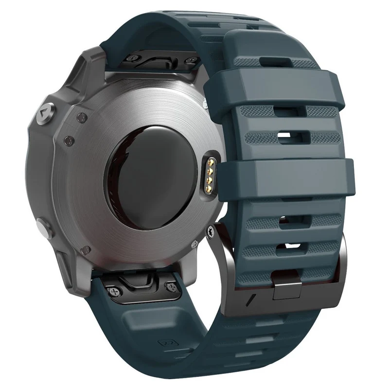 26mm simple stripe silicone strap with black buckle for Garmin watch