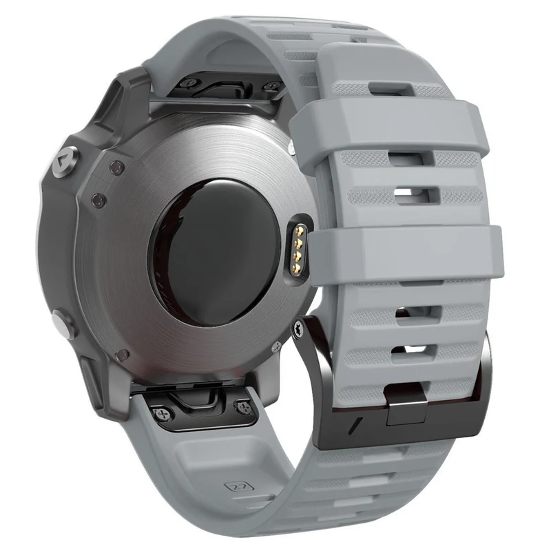 26mm simple stripe silicone strap with black buckle for Garmin watch