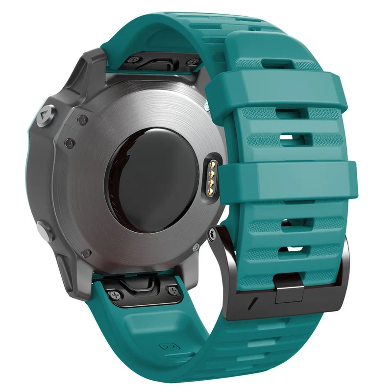 26mm simple stripe silicone strap with black buckle for Garmin watch