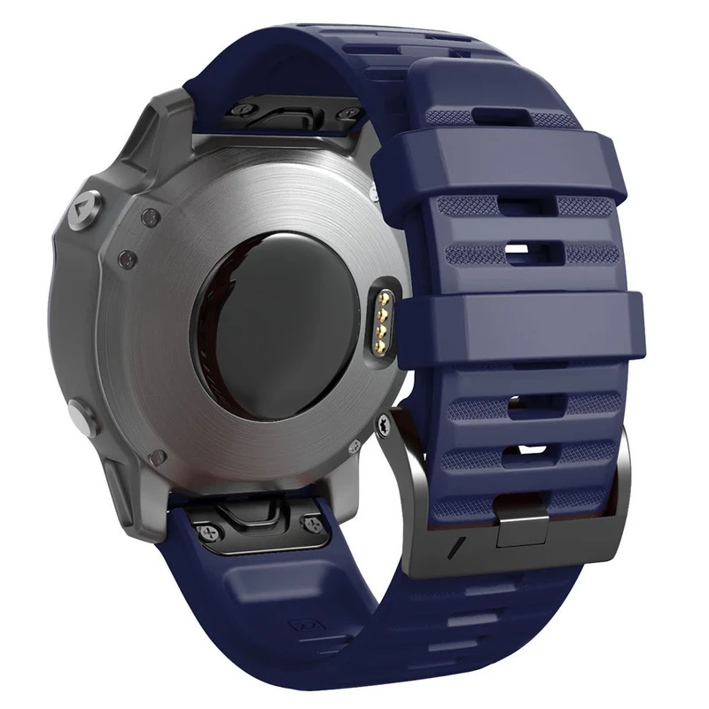 26mm simple stripe silicone strap with black buckle for Garmin watch