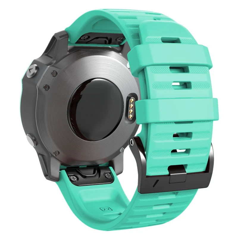 26mm simple stripe silicone strap with black buckle for Garmin watch
