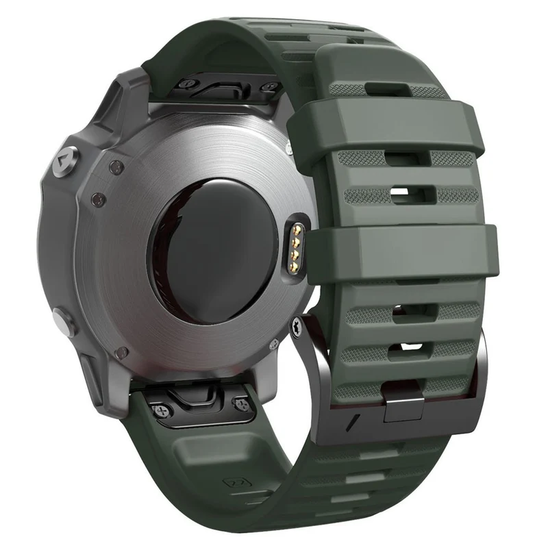 26mm simple stripe silicone strap with black buckle for Garmin watch