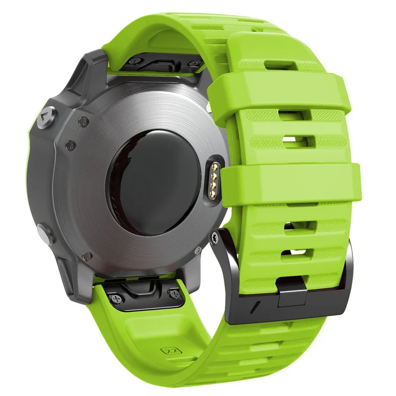 26mm simple stripe silicone strap with black buckle for Garmin watch