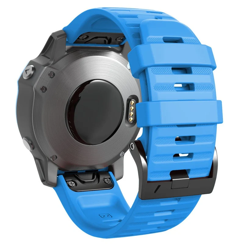 26mm simple stripe silicone strap with black buckle for Garmin watch
