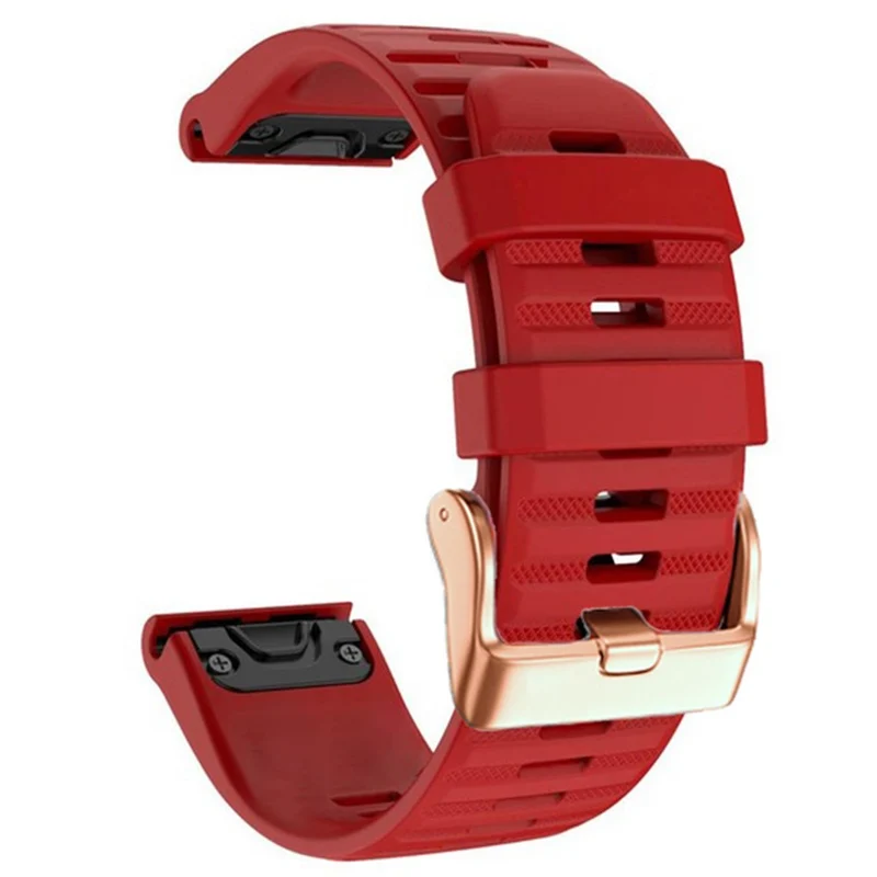 20mm simple stripe silicone strap with rose gold buckle for Garmin watch