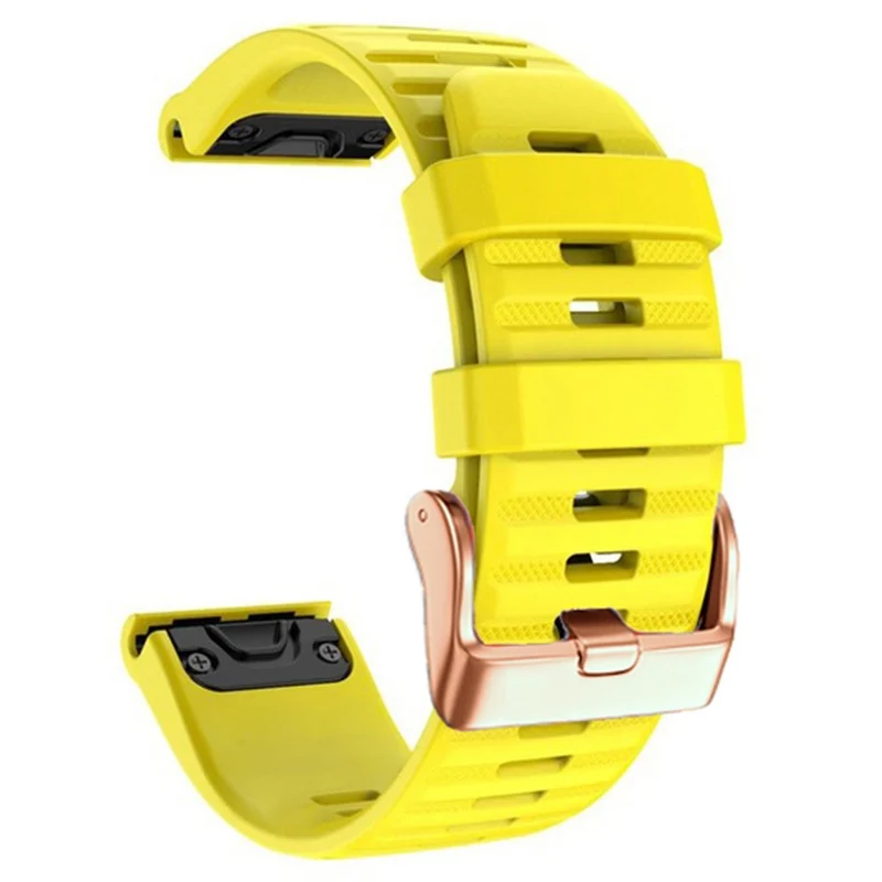 20mm simple stripe silicone strap with rose gold buckle for Garmin watch