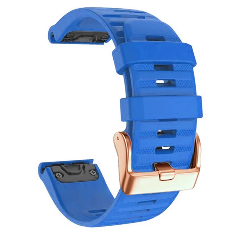 20mm simple stripe silicone strap with rose gold buckle for Garmin watch