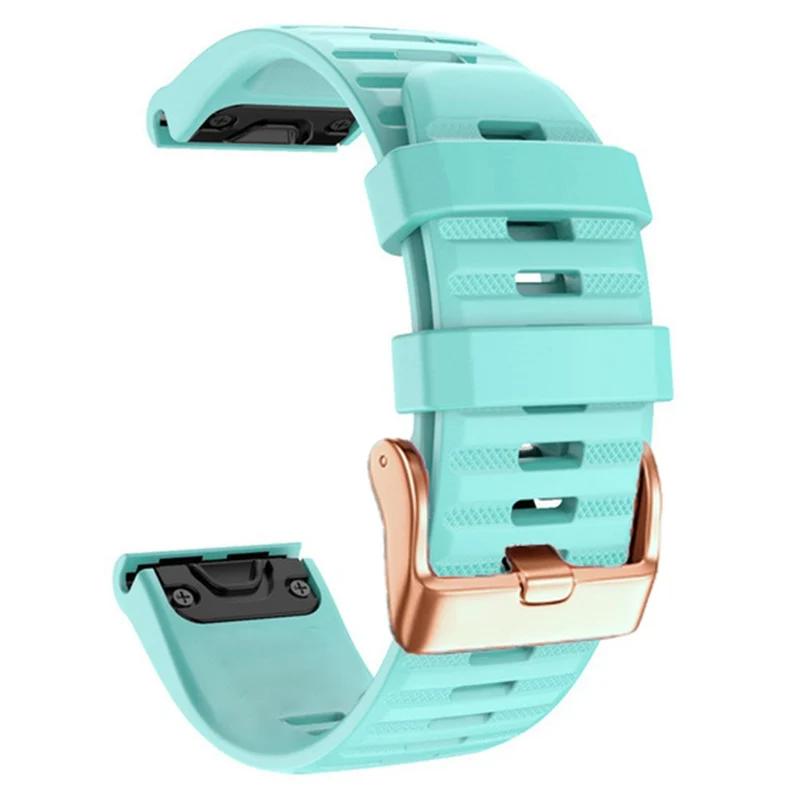20mm simple stripe silicone strap with rose gold buckle for Garmin watch