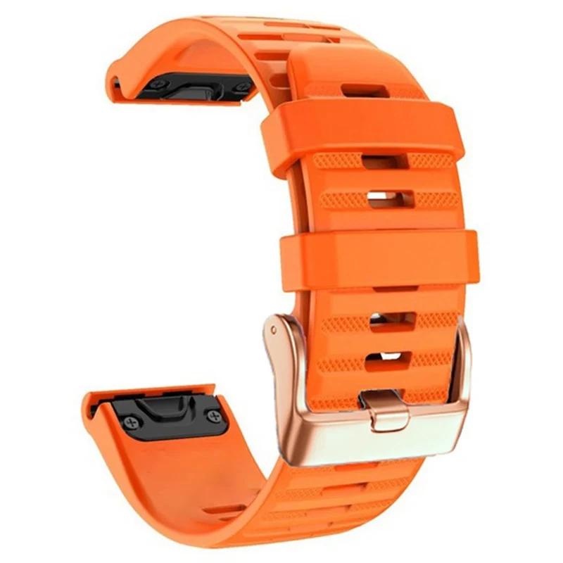 20mm simple stripe silicone strap with rose gold buckle for Garmin watch