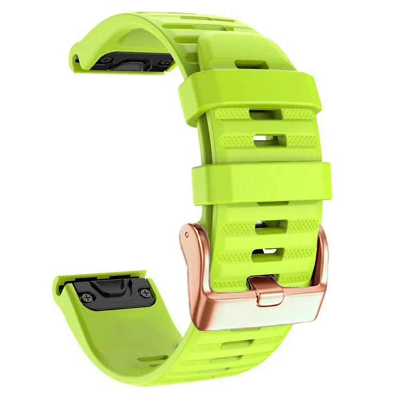 20mm simple stripe silicone strap with rose gold buckle for Garmin watch