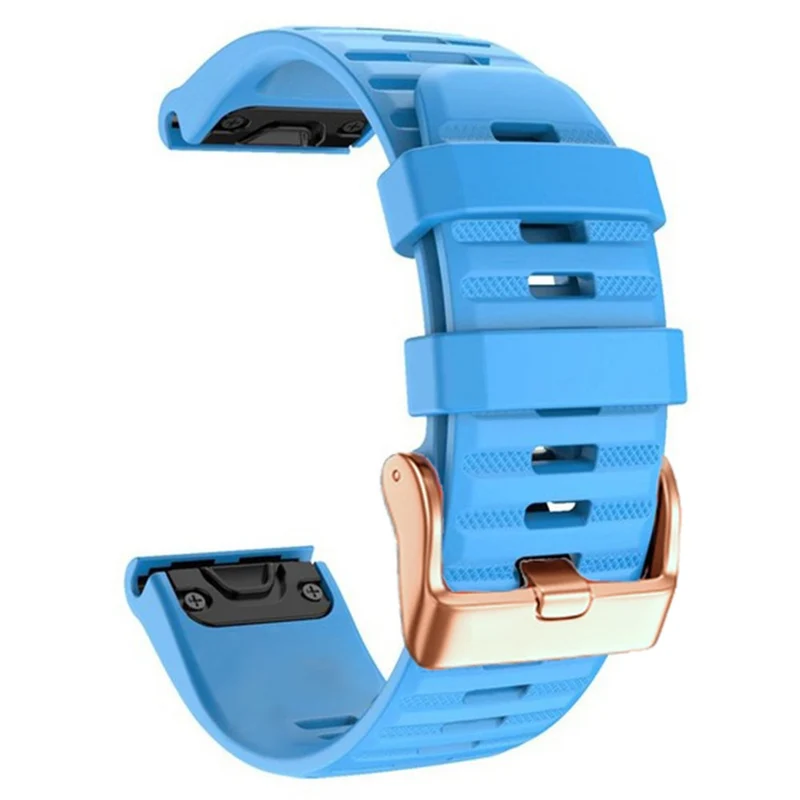 20mm simple stripe silicone strap with rose gold buckle for Garmin watch
