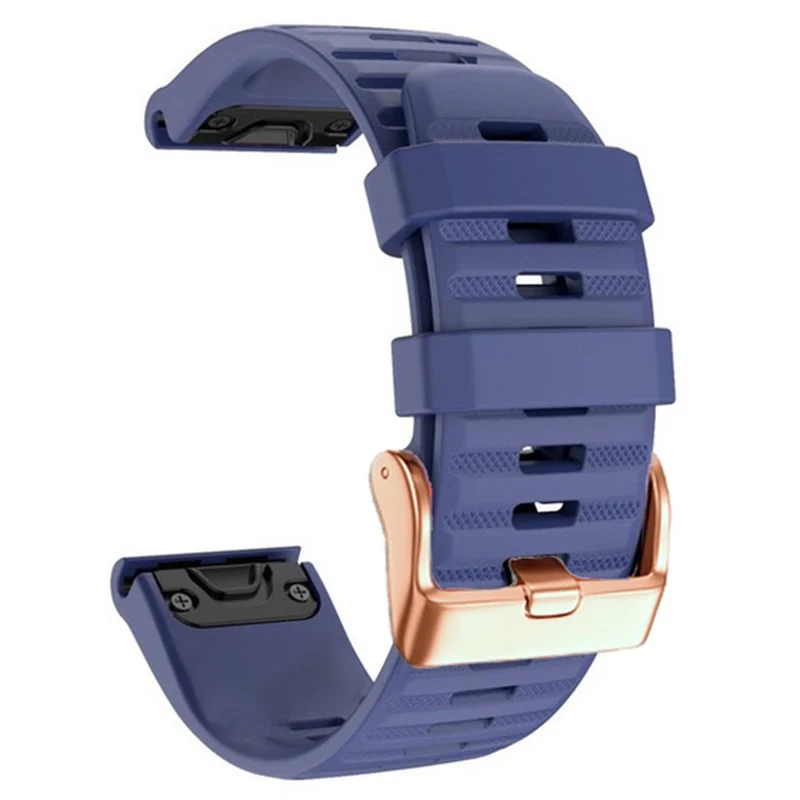20mm simple stripe silicone strap with rose gold buckle for Garmin watch
