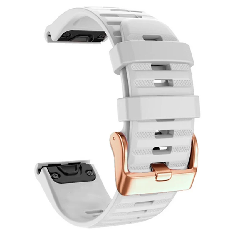 20mm simple stripe silicone strap with rose gold buckle for Garmin watch