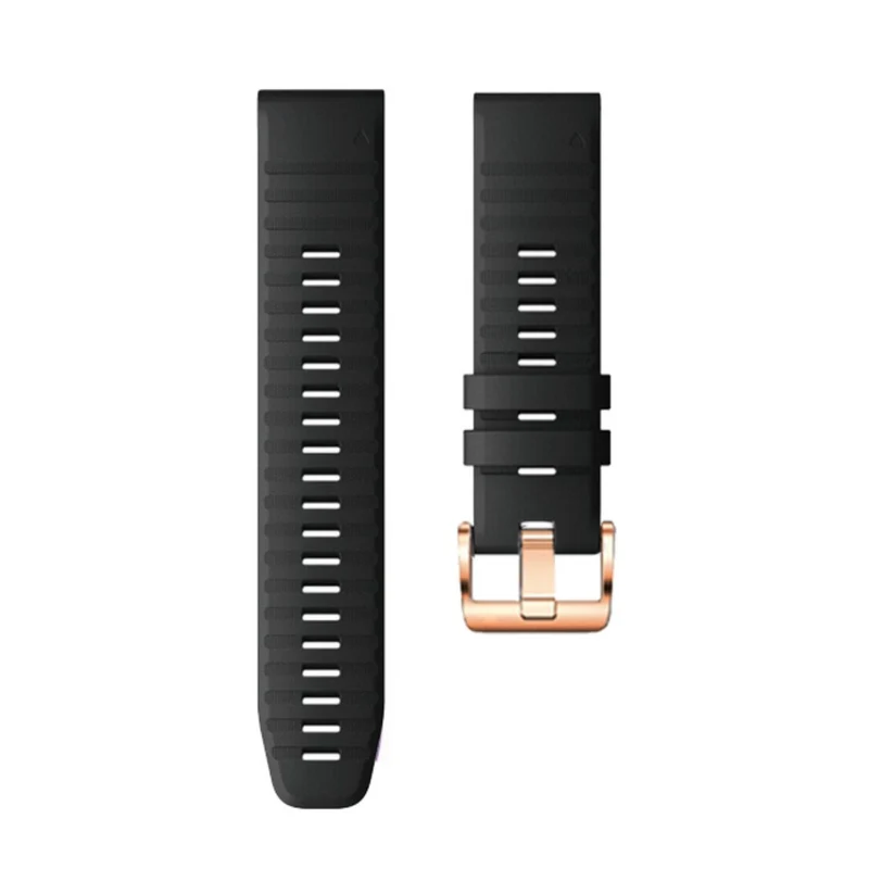 20mm simple stripe silicone strap with rose gold buckle for Garmin watch