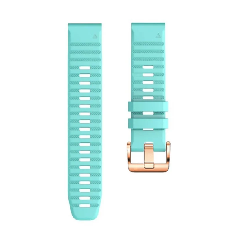 20mm simple stripe silicone strap with rose gold buckle for Garmin watch