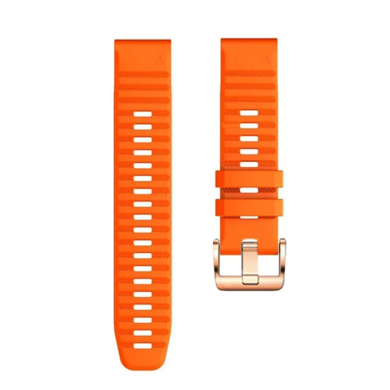 20mm simple stripe silicone strap with rose gold buckle for Garmin watch
