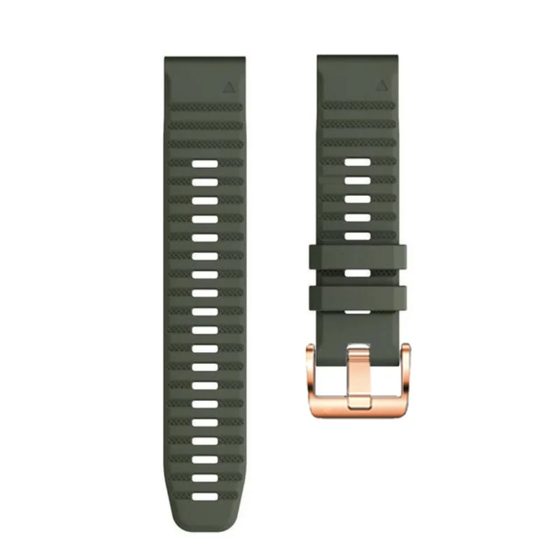 20mm simple stripe silicone strap with rose gold buckle for Garmin watch