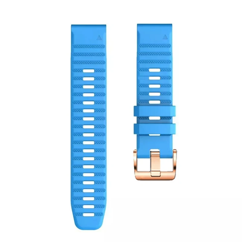 20mm simple stripe silicone strap with rose gold buckle for Garmin watch
