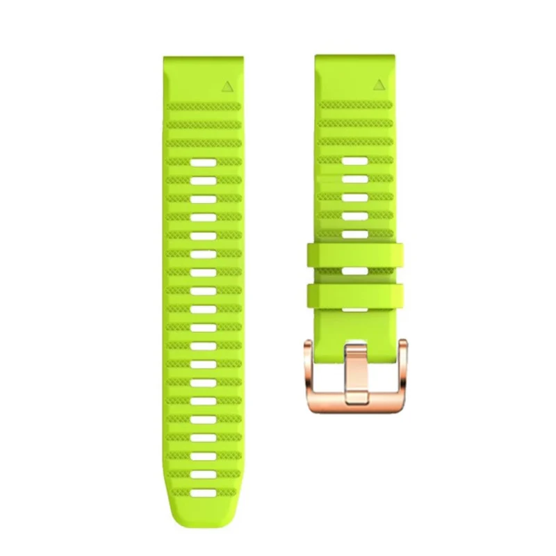 20mm simple stripe silicone strap with rose gold buckle for Garmin watch