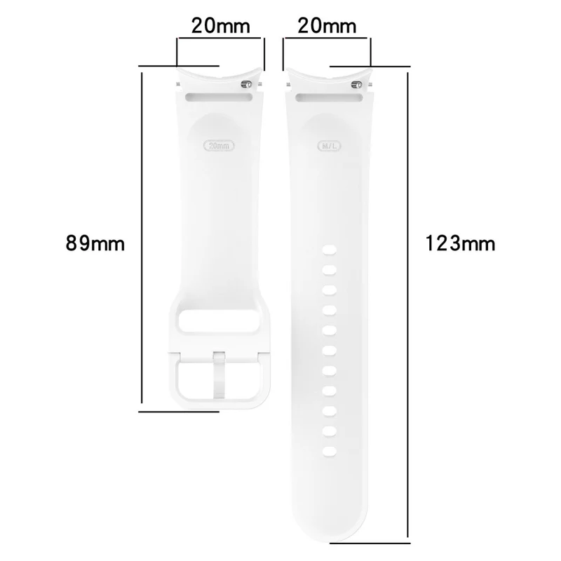 20mm silicone groove strap for Samsung Galaxy Watch 6 / 5 / 4 / 3 (41mm)