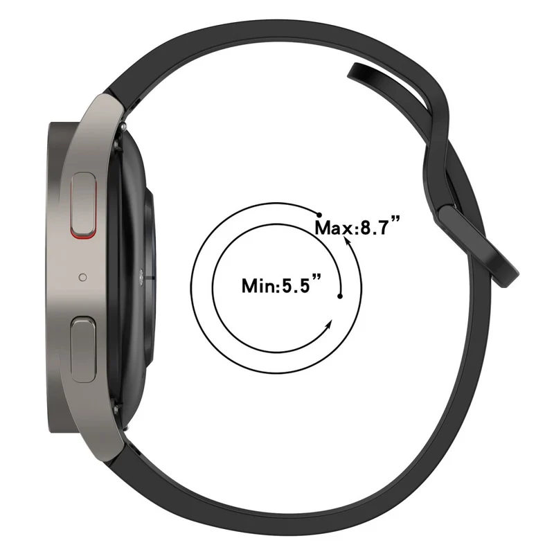 20mm silicone groove strap for Samsung Galaxy Watch 6 / 5 / 4 / 3 (41mm)