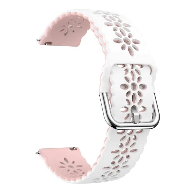 20mm Universal dual color flower hollow strap - Light Grey / Orange