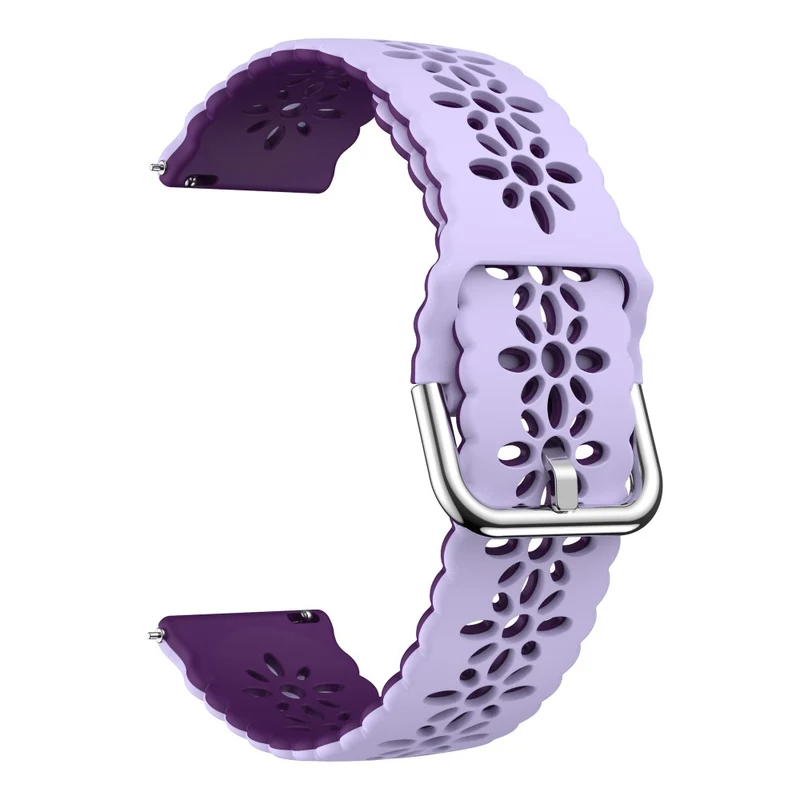 20mm Universal dual color flower hollow strap - Light Grey / Orange