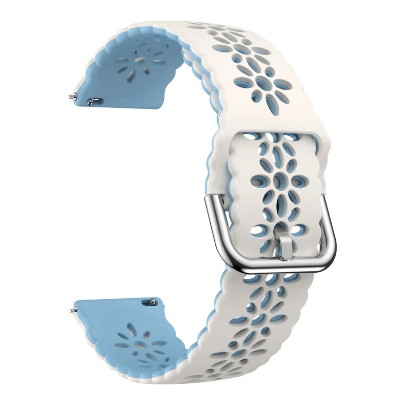 20mm Universal dual color flower hollow strap - Light Grey / Orange