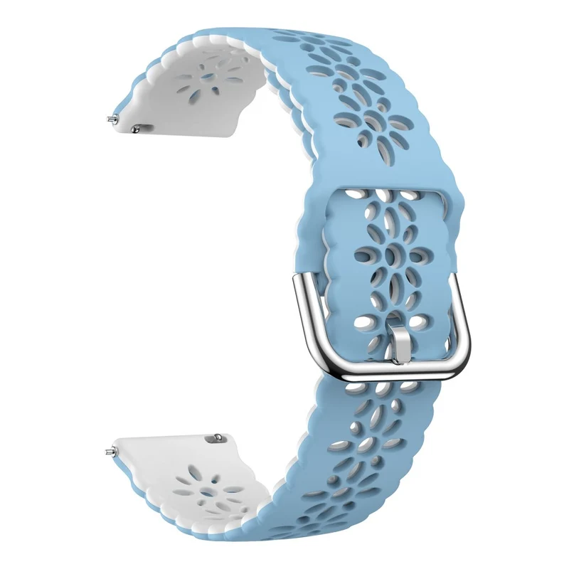 20mm Universal dual color flower hollow strap - Light Grey / Orange