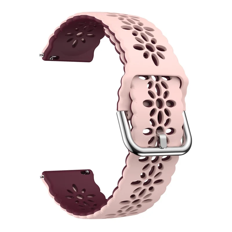 20mm Universal dual color flower hollow strap - Light Grey / Orange