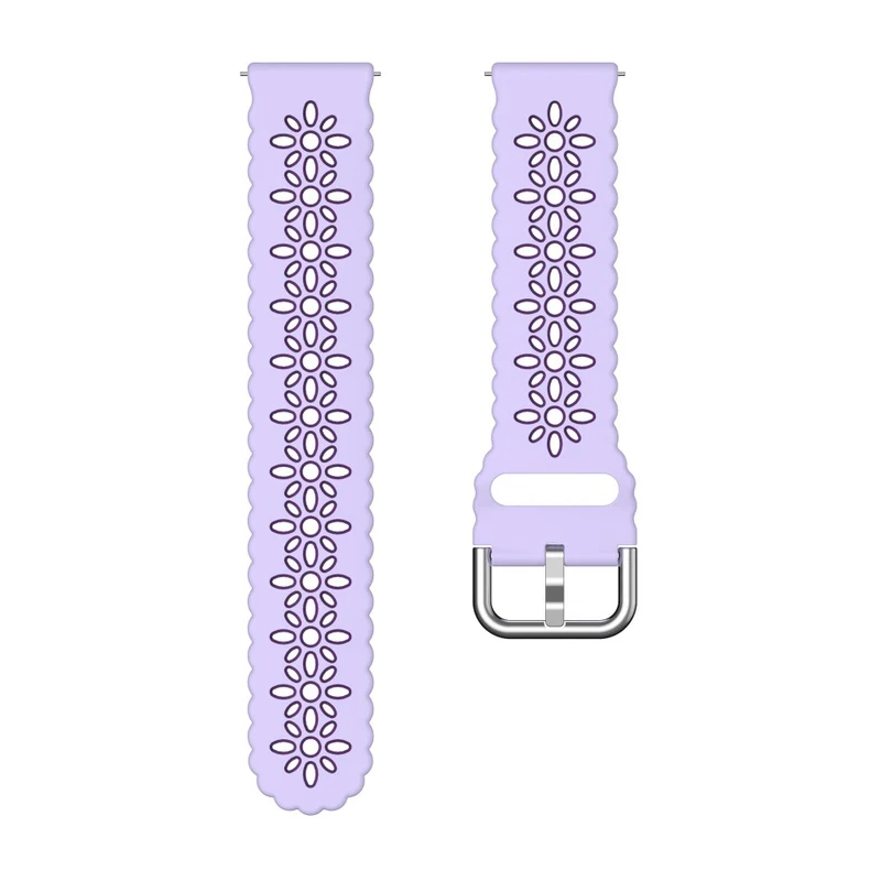20mm Universal dual color flower hollow strap - Light Grey / Orange