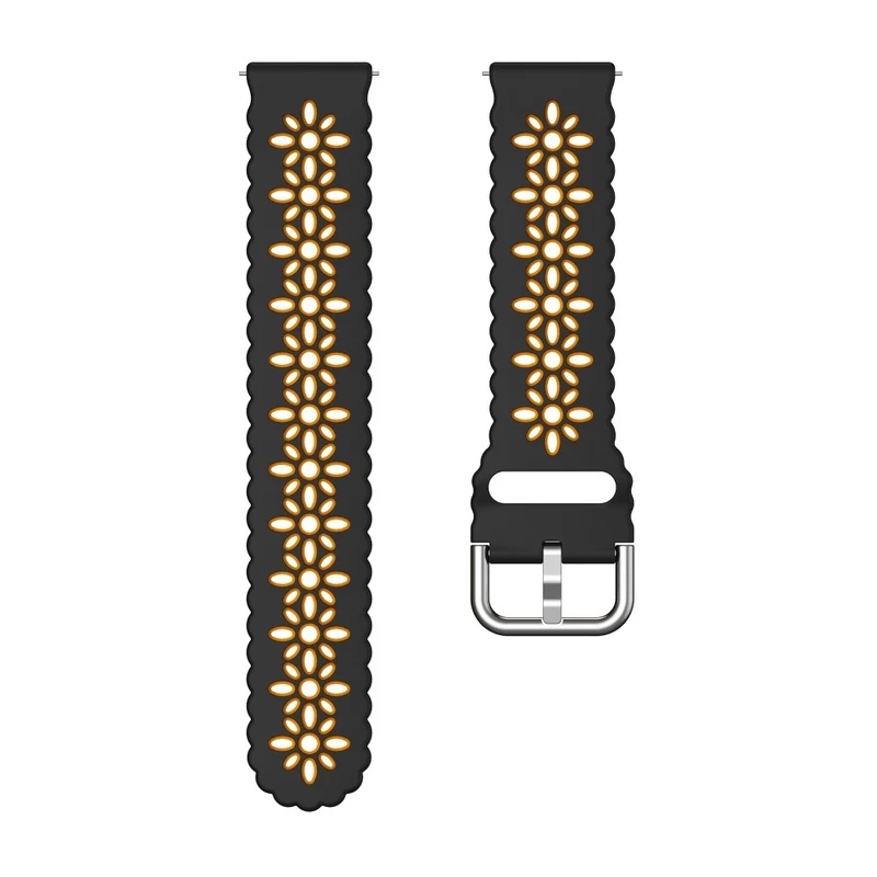 20mm Universal dual color flower hollow strap - Light Grey / Orange