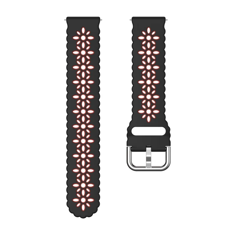 20mm Universal dual color flower hollow strap - Light Grey / Orange