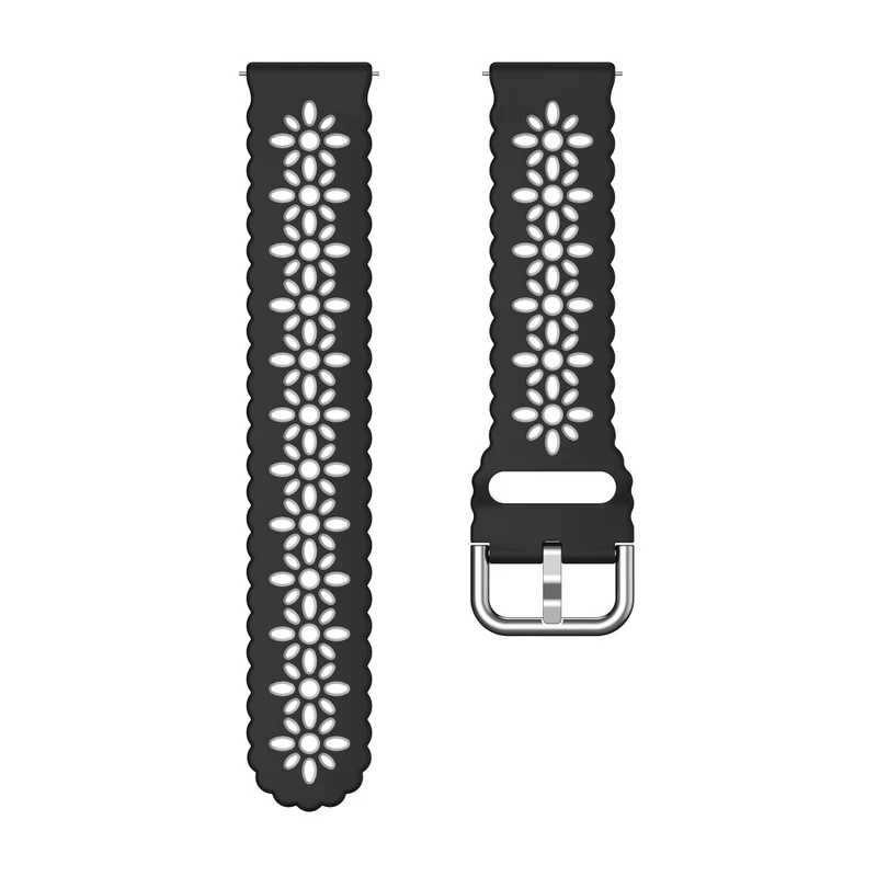 20mm Universal dual color flower hollow strap - Light Grey / Orange